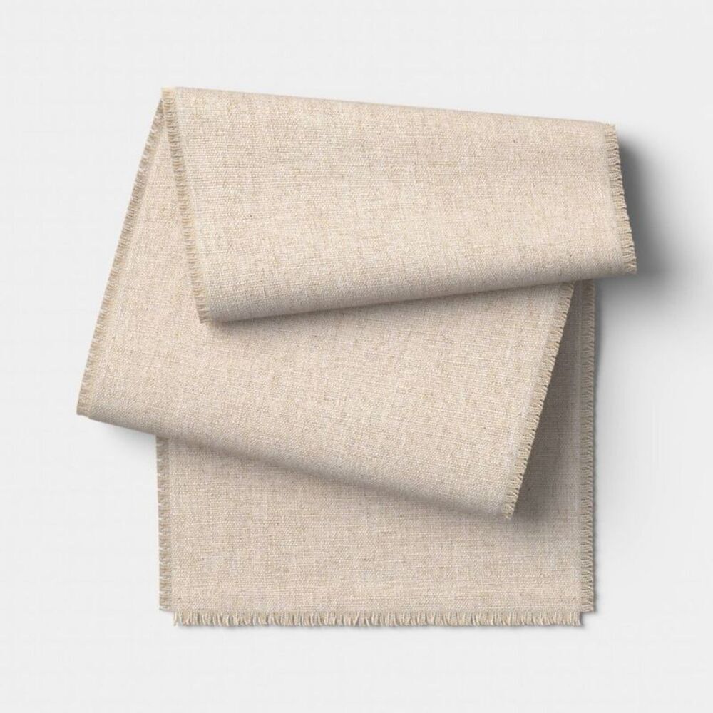 90"x20" Woven Table Runner Natural - Threshold